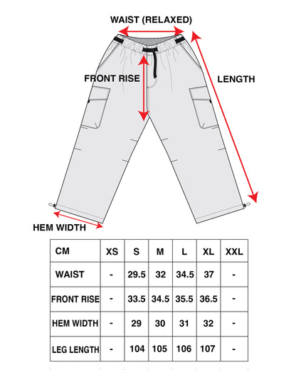 Wide Leg Ripstop Cargo Pant - Black