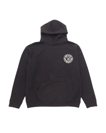 Spiral Logo Fleece Hoodie Black – Good Morning Tapes