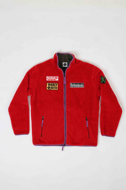 Sutherlands Reversible Polar Fleece Zip Thru Jacket – Cherry / Reverade